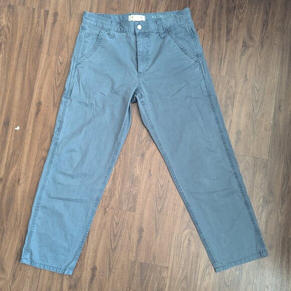 Madewell Relaxed Straight Canvas Work Pants Men's 31/30 Blue Side Pocket - Picture 1 of 5
